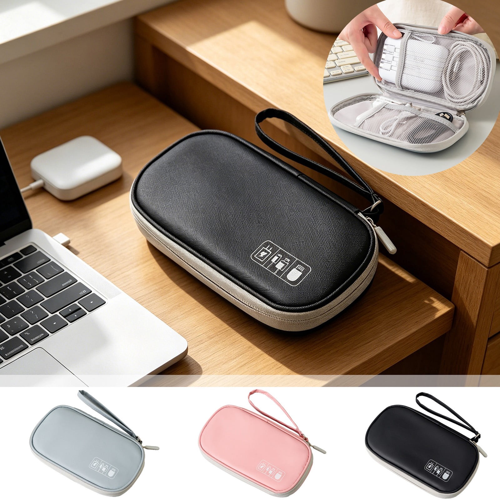 Portable Digital Accessory Storage Case, Compact Hard-Shell Form and ...