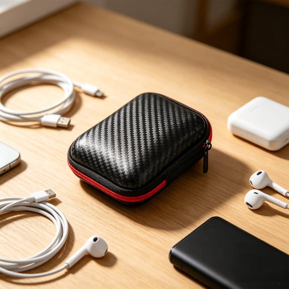 Portable Digital Accessory Storage Case with Shock Resistant Hard Shell for Earbuds Charging Cables USB Drives and Chargers Travel Organizer