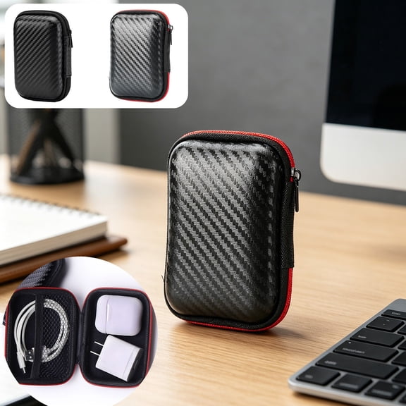 Portable Digital Accessory Storage Case with Shock Resistant Hard Shell for Earbuds Charging Cables USB Drives and Chargers Travel Organizer