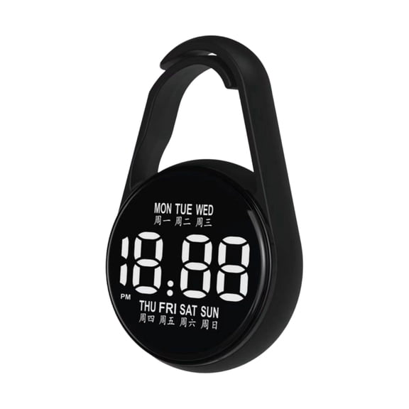 Portable Digital Alarm Clock with Hanging Hook, Large LED Display with Week, 12/24H, Snooze, Battery Operated, Waterproof for Bathroom, Travel, Bedroom, Dorm, Kitchen, Home & Office Use