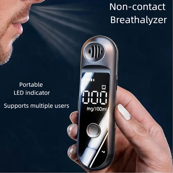 Portable Digital Breathalyzer - Personal Alcohol Tester with BAC Tester, USB-Powered & Lithium Battery, Instant Readings, Smartphone-Free Operation, Durable & Stable BAC Measuremen