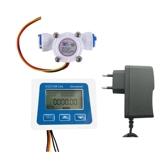 Portable Digital Flowmeter and Turbine Water Flow Sensor Cheap YF-S301 0.3-10LPM Cold Water 60 Degree ,Accurate Measurements