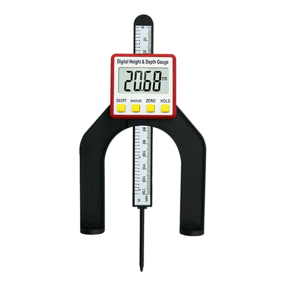 Portable Digital Height Gauge Table Saw Depth Measuring Ruler, Router Depth Gauge Saw Table Thickness Gauge LCD Height