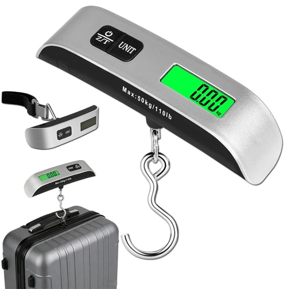 Portable Digital Luggage Scale, Luggage Weight Scale for Travel with Backlit LCD, 4-Unit Switching, Non-Slip, Luggage Scale for Luggage, Backpacks, Packages