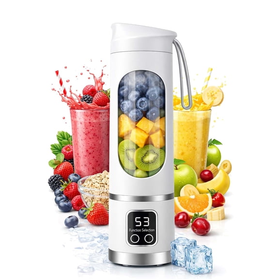 Portable Digital Multimode Juicer Blender, 3 Speed12-Blade Fresh Juice Bottle, USB Rechargeable for Shakes and Fruit Juice