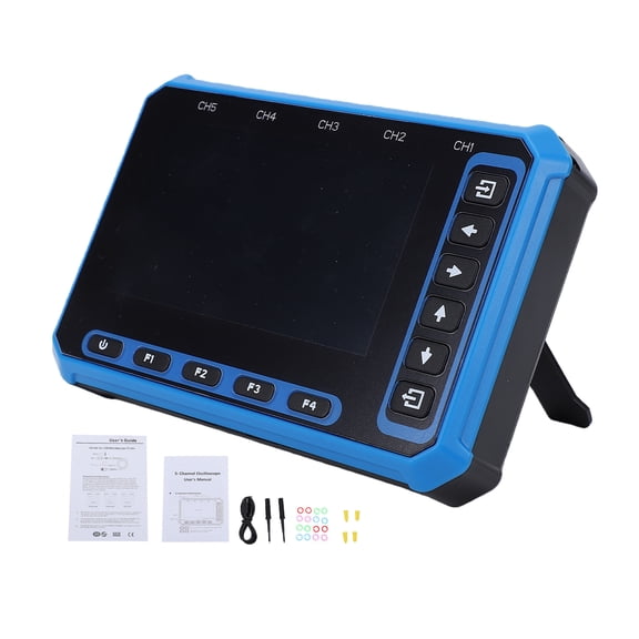 Portable Digital Oscillometer Multi Channel Signal Analyzer 5 Channel Handheld Oscillometer Digital Portable Scope With 2.8 Inch Display 1MHz Bandwidth 3MHz Sampling Rate For Low
