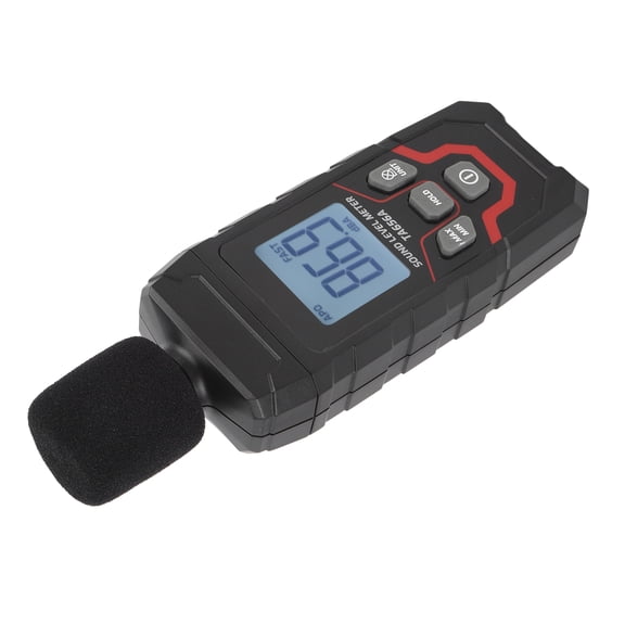 Portable Digital Sound Level Meter with Backlit LCD Screen 30-130dBA Range Noise Detector for Home Office Industrial Use