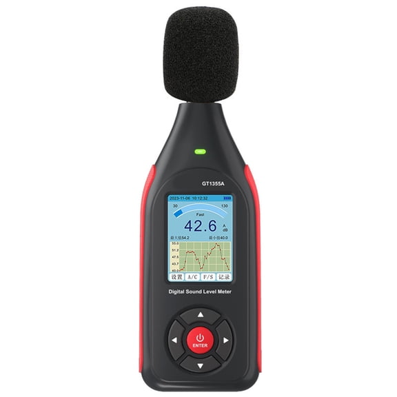 Portable Digital Sound Levels Meter Logger 43000 Data Record Rechargeable with Realtime Measurement and USB Export