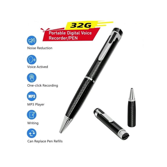 Portable Digital Voice Recorder - Professional Audio Recording Pen with Noise Reduction for Business Meetings, Lectures & Interviews