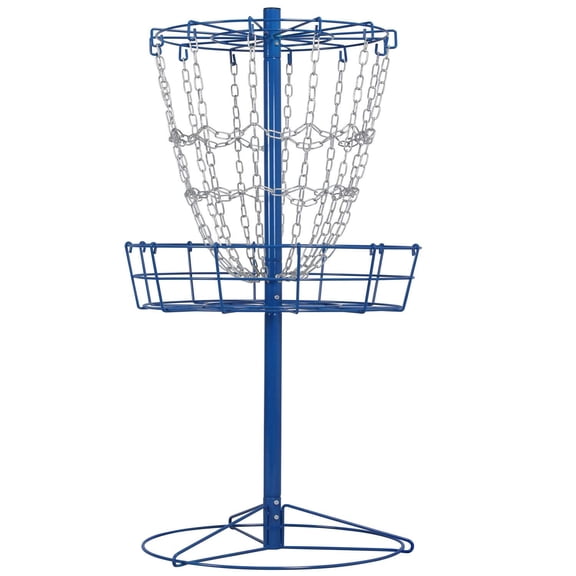 Portable Disc Golf Basket, Practice Target with 12 Double Steel Chains for Backyard Outdoor Training, Blue