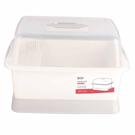Portable Dish Drying Rack with Lid ,PP Dish Plate Cup Drainer OrganizerMinimalist Dustproof Dish Drying Bowl for Home Kitchen [M]