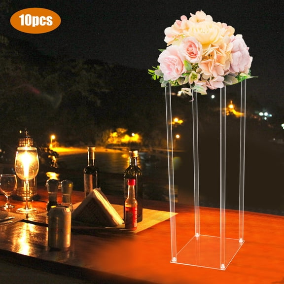Portable Display Stands, 10-Piece Acrylic Set with 31.5in Height, Simple Installation, Ideal for Temporary Event Decorations