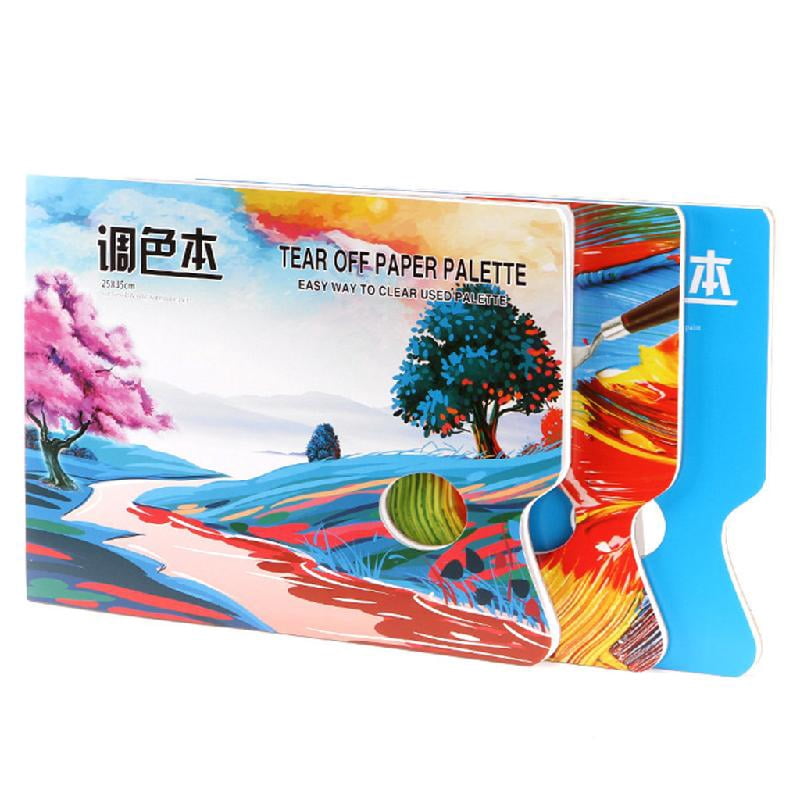 Portable Disposable Palettes Paper Pad for Oil Acrylics Watercolors