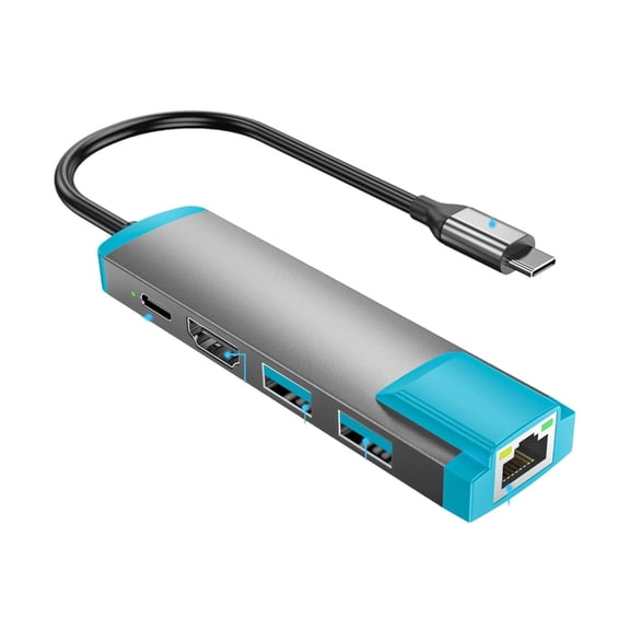 Portable Dock USB C Center 4K@60Hz Converter Gigabit Ethernet Fast Charging 3 Fast Tranfer for Consoles 2