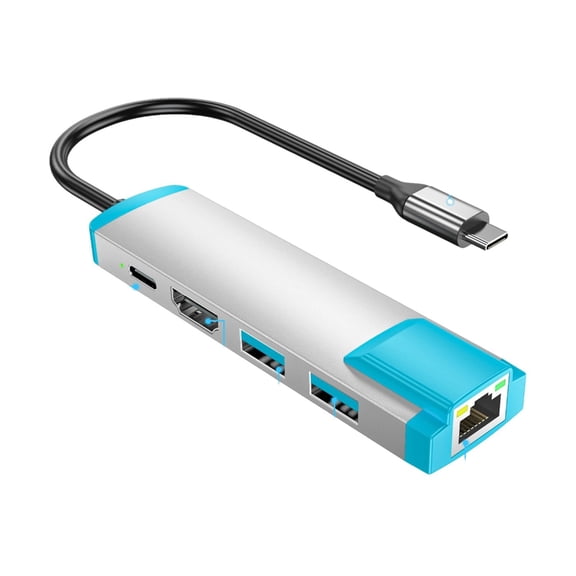 Portable Dock USB C Center 4K@60Hz Converter Gigabit Ethernet Fast Charging 3 Fast Tranfer for Consoles 2