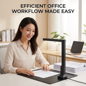 Portable Document Scanner, 16MP Book/Document Scanner with Anti-Tilt And LED Light, A4 Size, Multi-Language OCR Book Scanner for Remote Teaching, Office, And Education | Photo Scanner