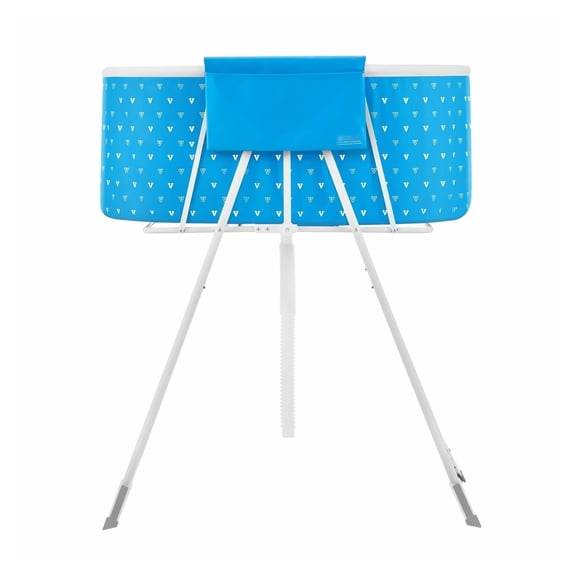 Portable Dog Bathtub, Foldable Pet Bath Tub for Small Medium Dogs Cats, Elevated Shower Station with Drain Hose & Straps, Indoor Outdoor Grooming, Light Blue