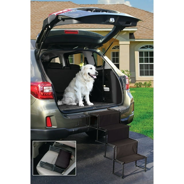 Portable Dog Car Step Stairs, Folding Dog Ramp for Dogs, Aluminum Frame