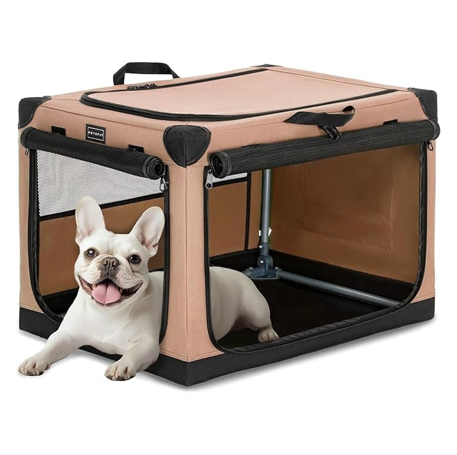 View of Portable Dog Crate, Soft Sided Dog Crate - 26 Inch Lightweight, Easy ...