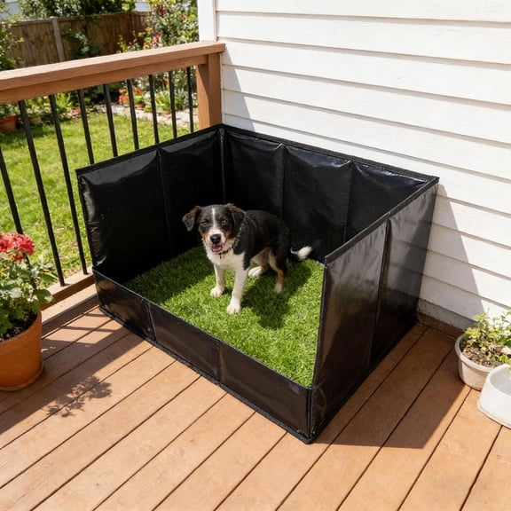 Portable Dog Pee Pad Holder, Foldable, High Walls, Waterproof PVC, Pet Toilet Training Tray