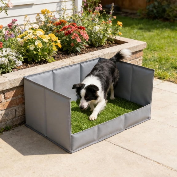 Portable Dog Pee Pad Holder, Foldable, High Walls, Waterproof PVC, Pet Toilet Training Tray