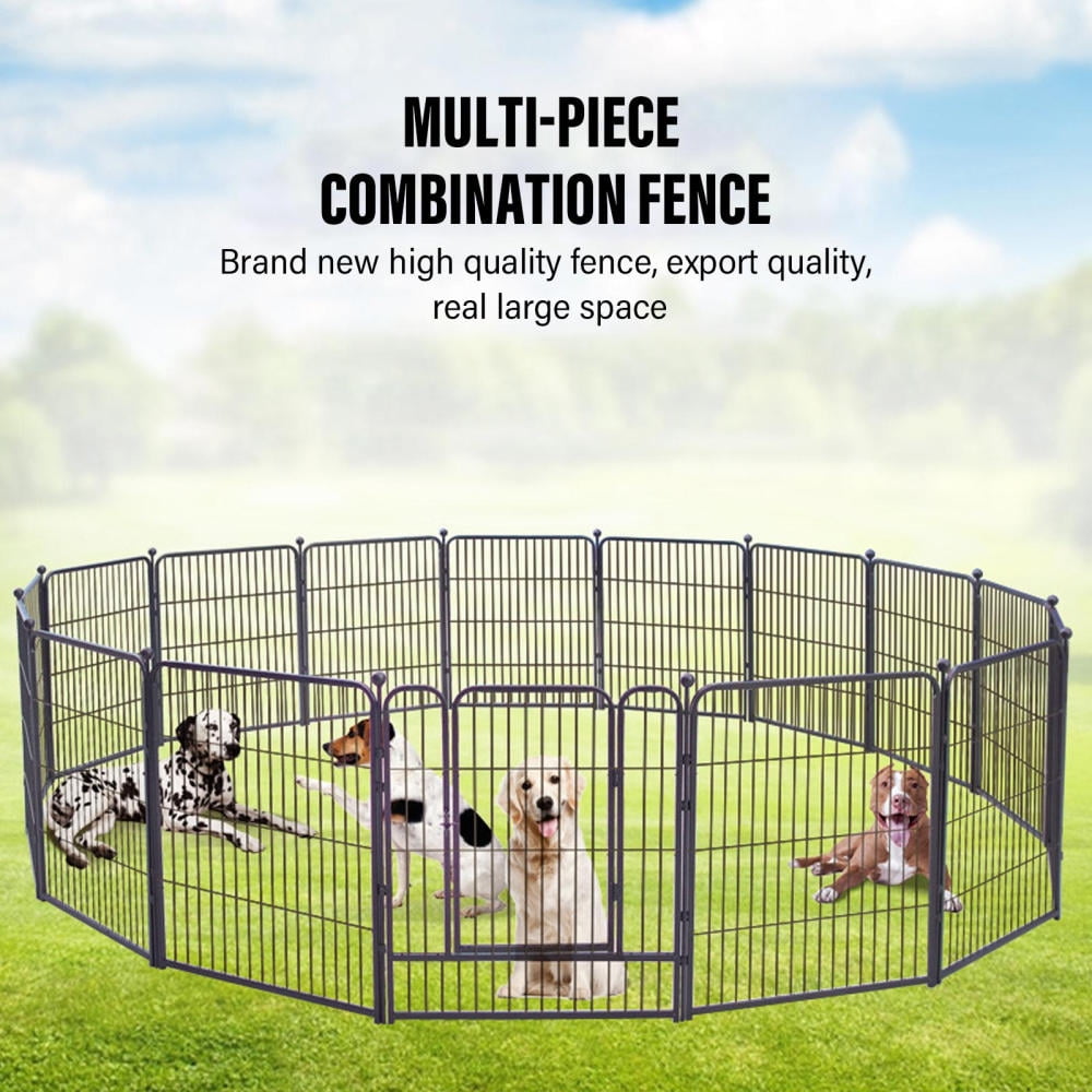 View of Portable Dog Pen 8 Panels Outdoor Dog Fences 24 Inch Height Puppy ...
