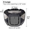 thumbnail image 1 of Portable Dog Playpen Cat Tent, Foldable Indoor Outdoor Pet Playground - Extra Large Gray, 1 of 7