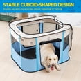 thumbnail image 1 of Portable Dog  Playpen Foldable   Pet  Pen Travel Crate with Floor and Mesh Door Top - S, Blue, 1 of 6