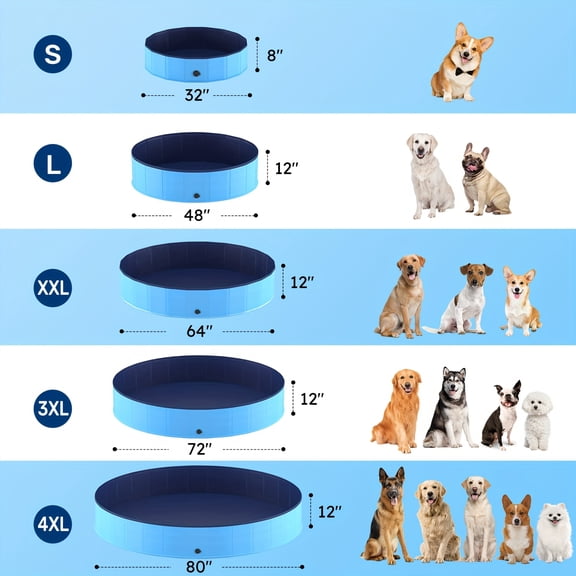 Portable Dog Pool, Foldable Dog Swimming Pool, Pet Foldable Shower Bathtub, Hard Plastic Bath Pool For Pets Dogs And Cats