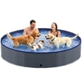 thumbnail image 1 of Portable Dog Pool, Foldable Pet Swimming Tub, Anti-Slip Pet Bathtub, Hard Plastic Bath Pool for Pets Dogs and Cats, 97 x 16 Inches, 1 of 6