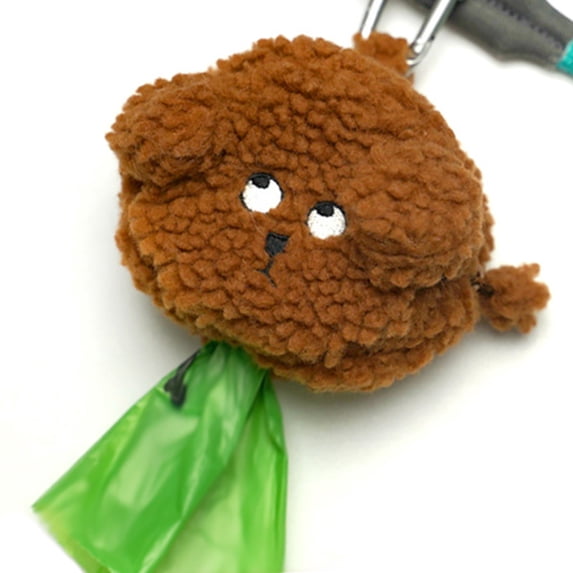 Portable Dog Poop Bags Holder Pet Waste Bag Dispenser Cute Toilet Bag Leash Attachment for Outdoor Park Walking Travel