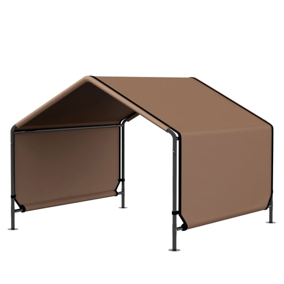 Portable Dog Tent Water Resistant - Outdoor Shade Protection for Dogs & Cats - Instant Setup Pet Tent for Beach, Camping, Backyard - Brown