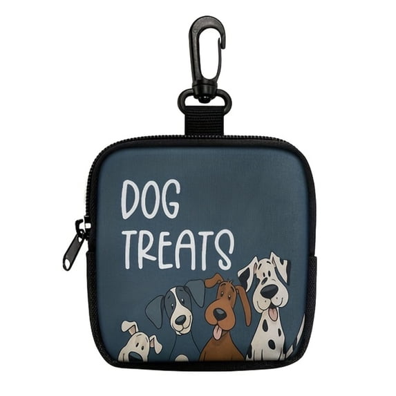 Portable Dog Training Snack Bag, Zipper Closure Dog Treat Pouch, Clip-On Pet Treat Bag With Dog Character Prints - Zipper Closure For Secure Snacks Storage, Lightweight Compact