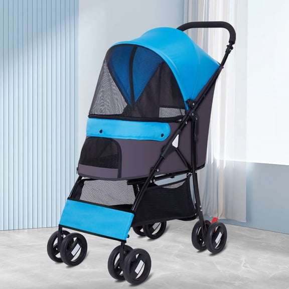 Portable Dog Trolley Quick Folding Cat Trolley, Outdoor Travel Shopping Mall Pet Trolley