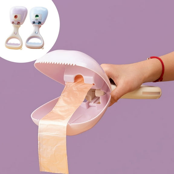 Portable Dog Waste Collector | Lightweight ABS Plastic | Large Jaw Opening for Efficient Pet Waste Pickup on Grass and Gravel | Ergonomic One-Hand Handle | Built-In Bag Storage | 31x13x6cm | Blue