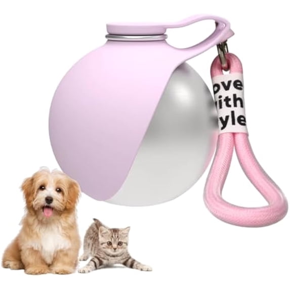Portable Dog Water Bottle 10oz Stainless Steel Travel Dog Water Dispenser with Bowl No-Spill Puppy Water Bottle for Walking Hiking Small Dog Water Bottle