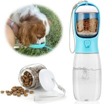 Portable Dog Water Bottle - 19 Oz, Blue - Leak-Proof Water Bowl Dispenser with Lock for Hiking, Travel & On-The-Go