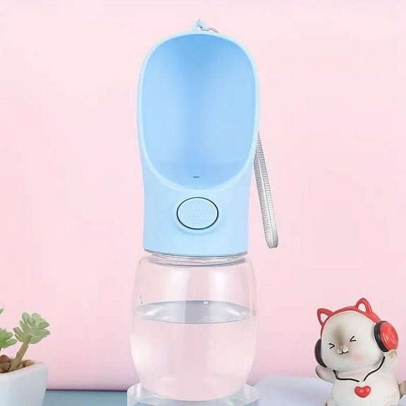 Portable Dog Water Bottle with Leak Proof Dispenser  Plastic Pet Water Bottle for Outdoor Walking  Hiking  and Travel  350ml blue
