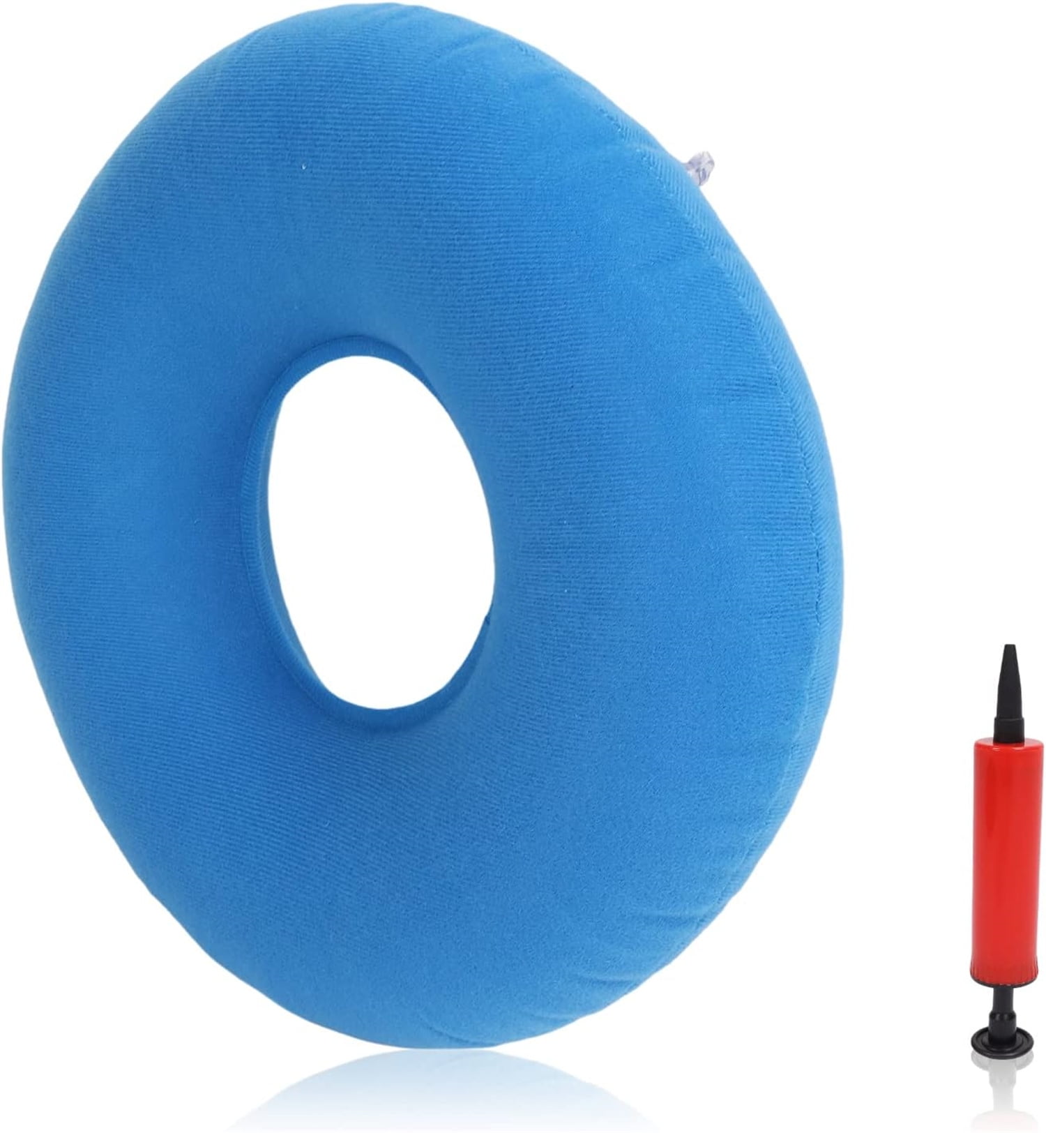 Portable Donut Cushion Seat,Inflatable Ring Cushion with a Pump,Anti-Decubitus Hemorrhoids Seat,Ring Pillow for Hemorrhoid,Tailbone,Coccyx Pain Relief(Light Blue)