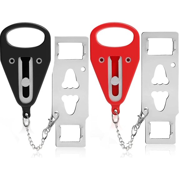 Portable Door Lock-2 Pack Solid Heavy Duty Extra Lock for Additional Privacy and Safety in Hotel,Apartment,and Prevent Unauthorized Entry in Traveling, AirBNB, Apartment and College