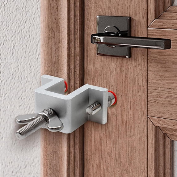 Portable Door Lock Dual Nut Adjustment, Thickened Body Hotel Door Locks for Travelers Security, Home Door Safety Locks