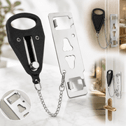 Portable Door Lock-Solid Heavy Duty Extra Lock for Additional Privacy and Safety in Hotel,Apartment,and Prevent Unauthorized Entry in Traveling,Home, Apartment and School Black