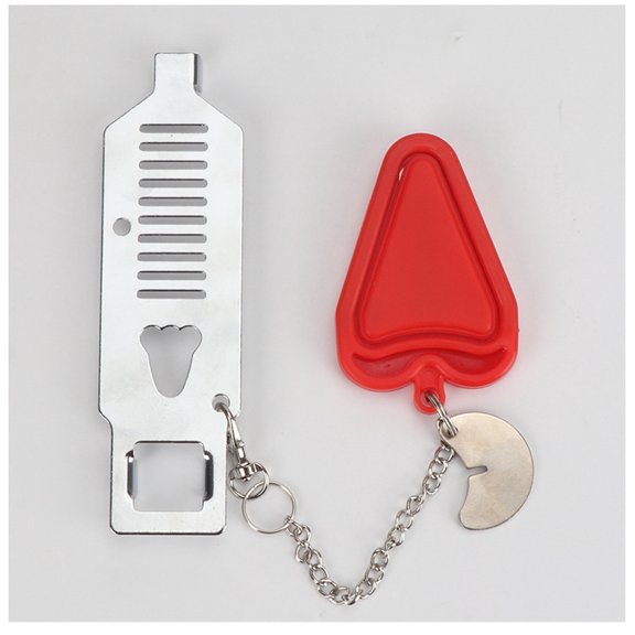 Portable Door Lock for Travel & Home - Hotel Safety Lock, Internal Security Door Lock with Keyless Protection for Apartments, Dorm Rooms & Renters Red