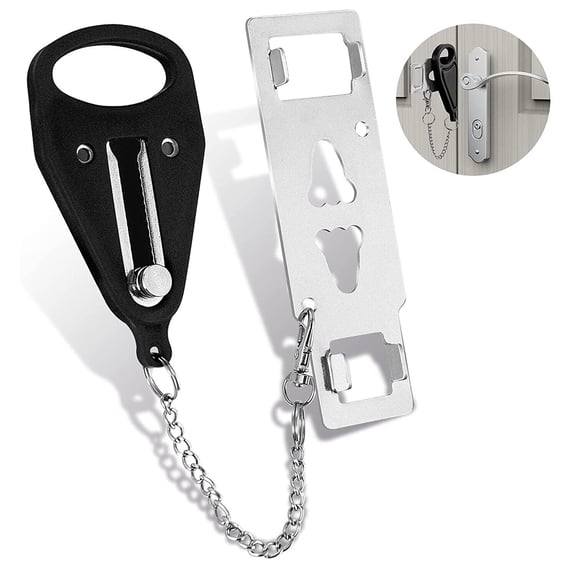 Portable Door Lock Unbranded Extra Lock for Privacy Safety in Hotel Apartment Dorm Travel Black