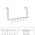 thumbnail image 1 of Portable Door Towel Hanger,QZS Durable Moving 6-Hook Coat Towel Hanger Rack,1 Pcs Reusable Bathroom Towel Rack Organization,White, 1 of 6