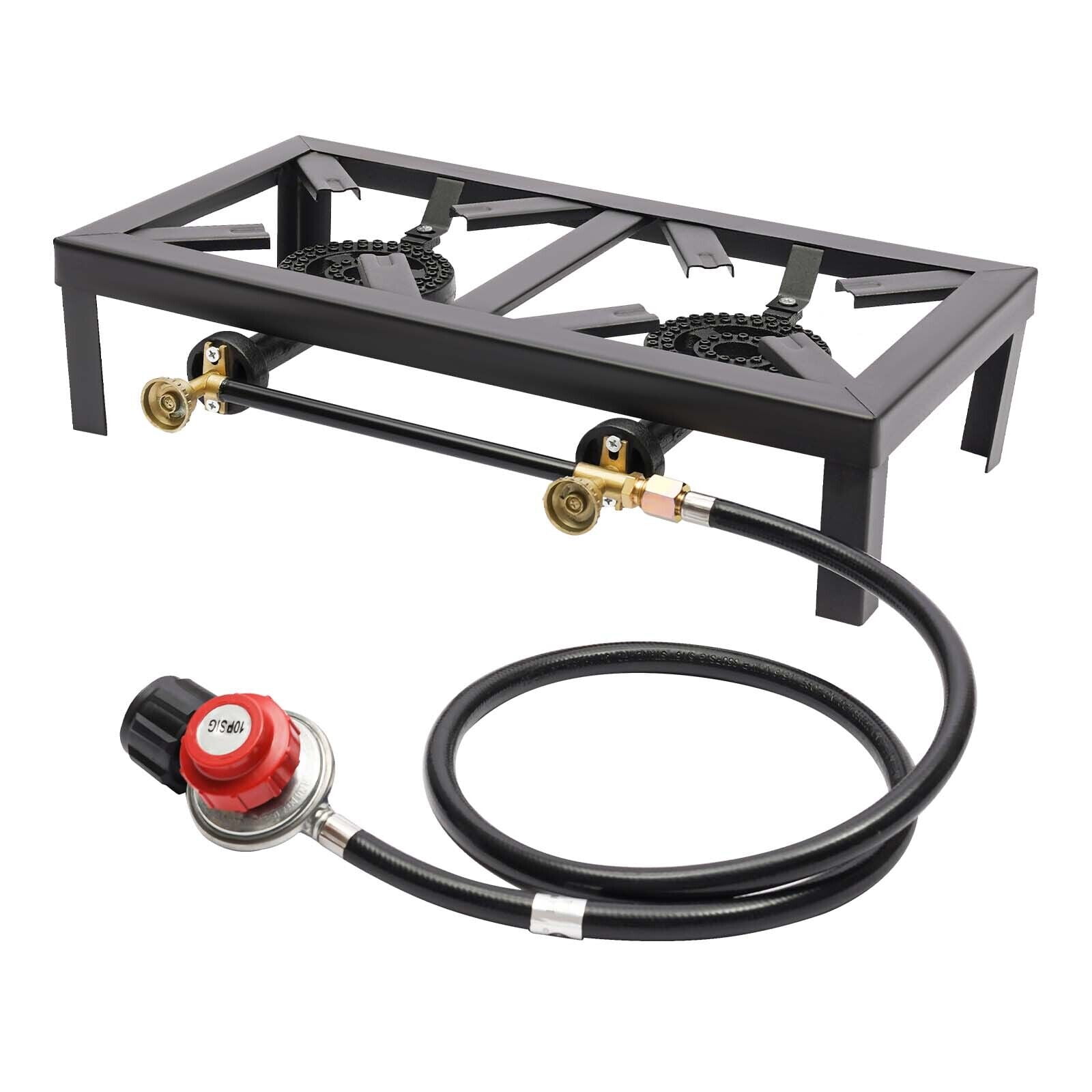 Portable Double Burner, Outdoor Gas Stove 8000W, 2 Burners Propane BBQ ...