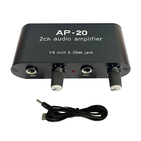 Portable Double Channel Amplifier AP20 2CH Sound Amplifier Condenser Microphone Amplifier for Music Sound Applications