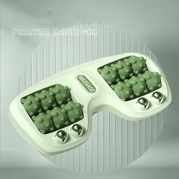 Portable Double Foot Massage Roller Foot Massage Roller with Magnetic Beads Relieve Pain from Plantar Fasciitis Improved Circulation, Portable Reflexology Tool, Green