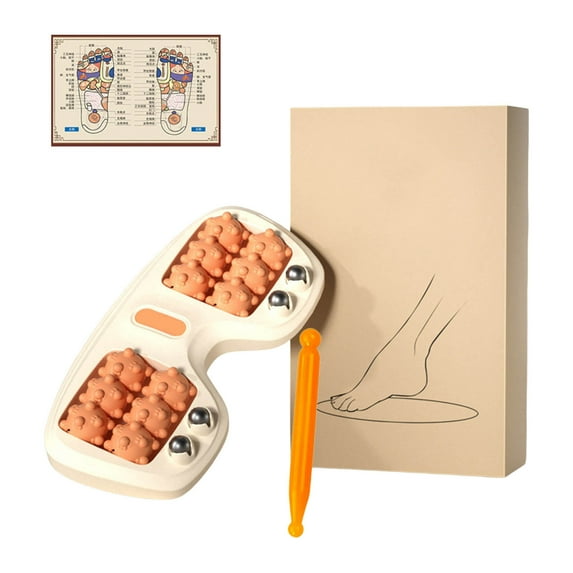 Portable Double Foot Massage Roller for Plantar Fasciitis Relief - 3-in-1 Massage Techniques for Pain Relief, Improved Circulation & Muscle Recovery, Home Office Reflexology Tool