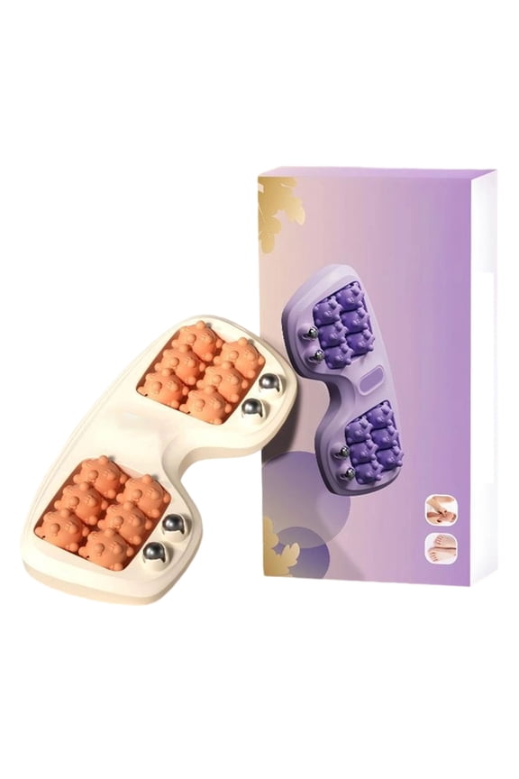 Portable Double Foot Massage Roller, Three Massage Techniques for Relieve_Pain from Plantar Fasciitis, Tight Muscles & Sore_Feet and Improved_Circulation, Portable Réflexology Tool,Orange